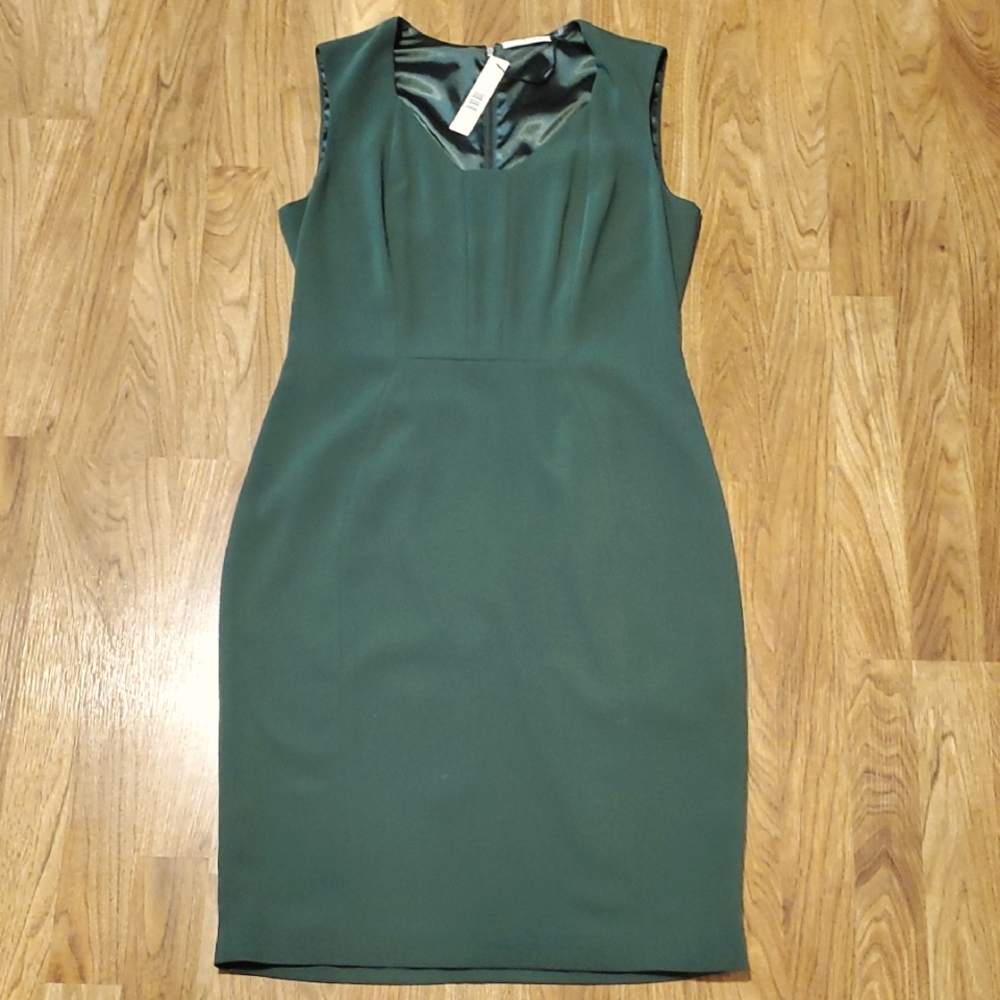 T Tahari NWT Enya Dress Fresh Cilantro Green Sheath Dress Knee Length Size 10
